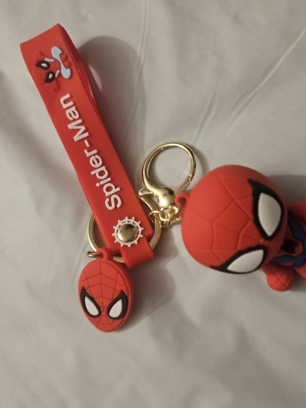 Spider-Man Red Silicone Keychain & Card Holder